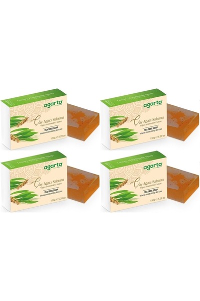 Agarta صابون طبيعي مصنوع يدويًا 150 جرام شجرة الشاي (مجموعة من 4)