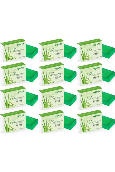 Agarta صابون طبيعي مصنوع يدويًا 150 جرام صبار (مجموعة من 12)