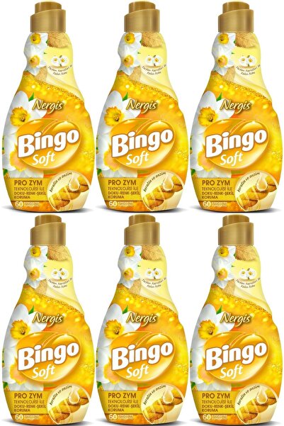 Bingo Soft Çamaşır Yumuşatıcı Konsantre 1440ML Nergis (6 Lı Set)