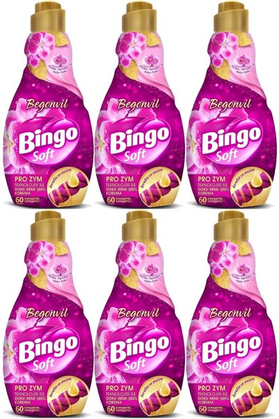 Bingo Soft Çamaşır Yumuşatıcı Konsantre 1440ML Begonvil (6 Lı Set)