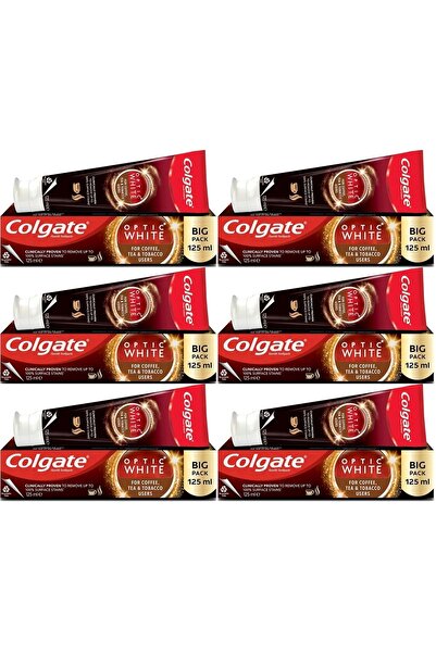 Colgate Diş Macunu Optic White 125ML Çay-Kahve-Sigara (6 Lı Set)