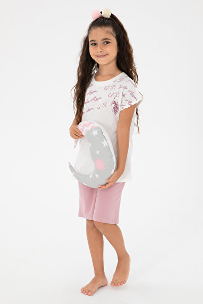 U.S. Polo Assn. Kız Çocuk Beyaz Pijama Takımı 50312190-VR013