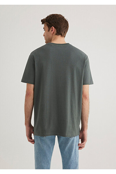 Mavi Green Basic T-Shirt with Pocket Detail Loose Fit / Loose Relaxed Fit 066248 -71598