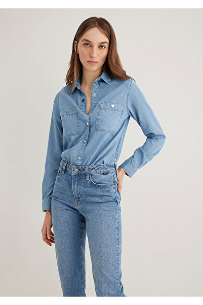 Mavi Betty Gold Light Blue Jean Fitted Shirt 1210818 -89159