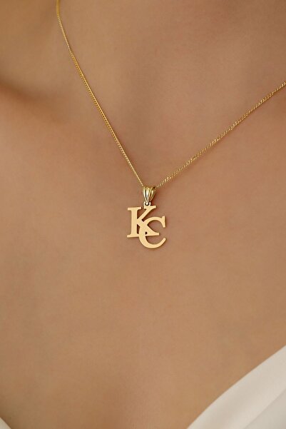 Nox Jewelry 925 Ayar Gümüş İki Harf Kolye Gold - CN00105