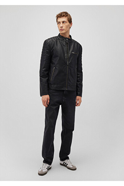 Mavi Siyah Suni Deri Ceket Slim Fit / Dar Kesim 0110440-900