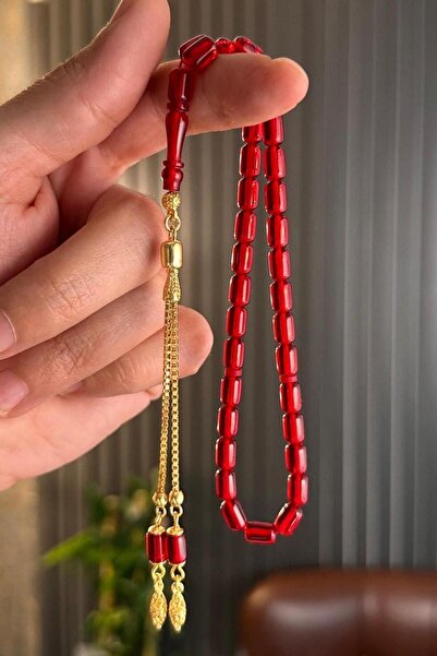 dergah tesbih Bilek Boy Gümüş Püskül Ateş-i Kehribar