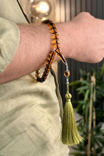 dergah tesbih Lungimea încheieturii mâinii personalizată Fringe Tassel Crimping chihlimbar