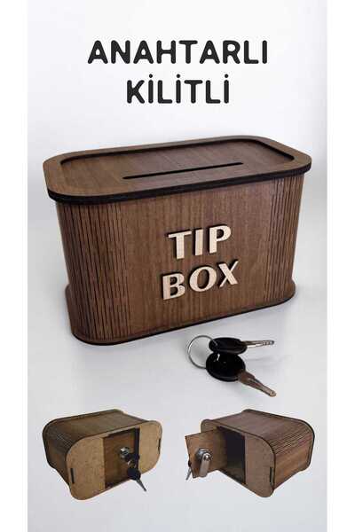 UNT Kilitli 2 Anahtarlı Tip Box Kutusu Ceviz Ahşap Dekoratif Modern Tasarımlı...