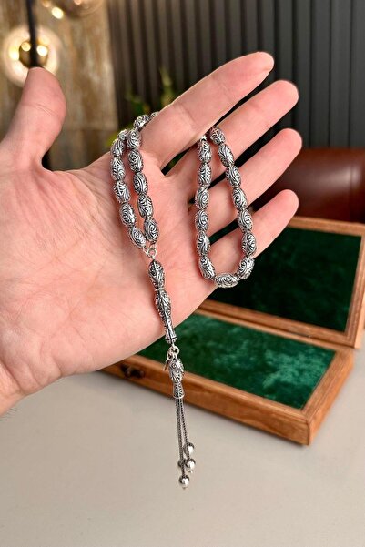 dergah tesbih Silver Rosary - New Pencil Maker Carved Collectible
