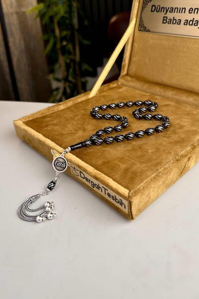 dergah tesbih Kişiye Özel İsimli Gümüş Basic Erzurum Oltu Taşı