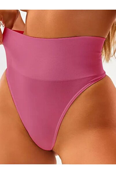 MİSTİRİK Montela model Yüksek Bel String Külot Göbek Toparlayan Model Gül Kurusu Renk