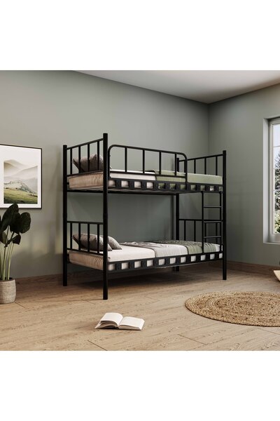 AKSviva Zambak Genç Çocuk Yatak Odası Metal Ranza Ve Karyola 90x200