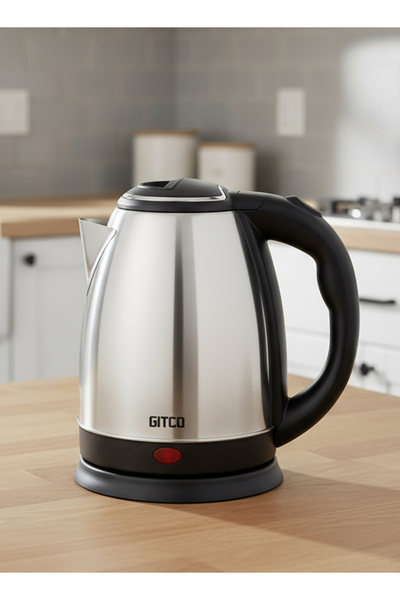 GITCO Electric Stainless Steel Kettle 1.8L Capacity with Auto Shut-Off, Fast Boiling & Dry Protection