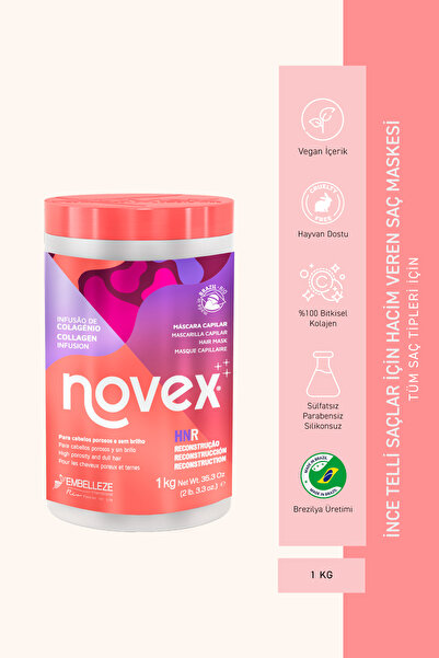 NOVEX Collagen Infusion - Ince Telli Saçlar Için Hacim Veren Kolajen Saç Mask...