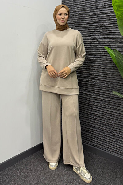 Tesettür Diyarı Set Hijab pentru femei, din modal, cu bluză și pantaloni lung...