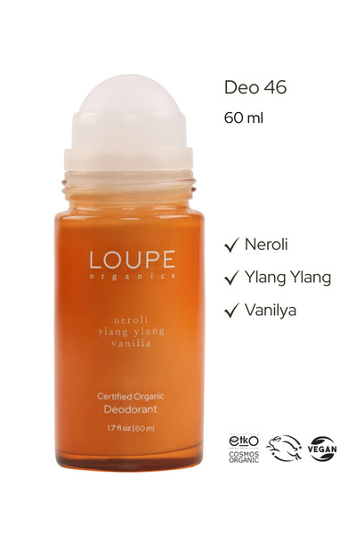 Loupe Organics Deo46 Organik Deodorant Roll-on Neroli, Ylang Ylang, Vanilya | %100 Doğal, Alüminyum İçermez 60ml