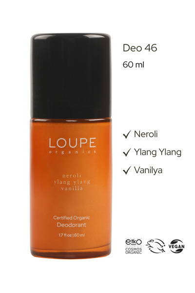 Loupe Organics Deo46 Organik Deodorant Roll-on Neroli, Ylang Ylang, Vanilya | %100 Doğal, Alüminyum İçermez 60ml