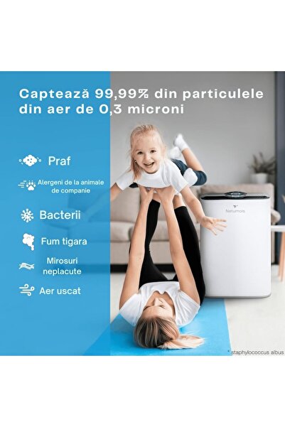 OmniDC Purificator de aer profesional Natumois, filtrare în 7 etape, UV, filtru True HEPA H11, antialergeni