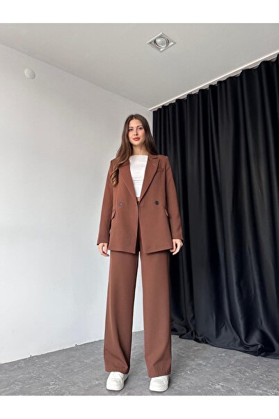 EFSUN MODA Women's Oversize Jacket Pants Suit Lined