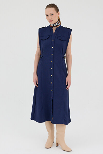 Rays Μίντι φόρεμα Laci με χρυσό κουμπί 8125A