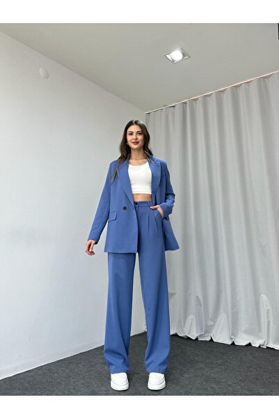 EFSUN MODA SET DE PANTALON DE JACHETĂ DE DIMENSIUNE MARE PENTRU FEMEI CU Căptușeală