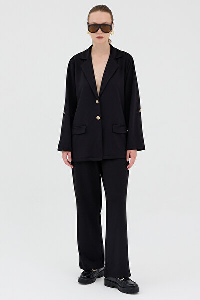 Rays Μαύρο γυναικείο σετ μπουφάν και παντελονιού 8134A