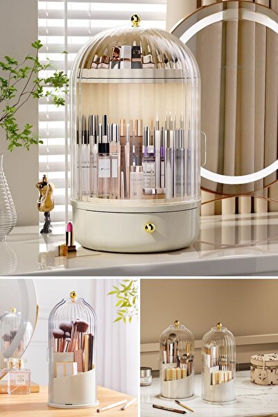 Piev House by House Super 2 in 1 Glow Display Case and Transparent Brush Holder Set
