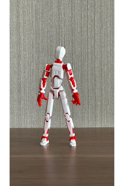 Loopify Lucky 13 Aksiyon Figürü Robot Oyuncak 13cm Beyaz Kırmızı