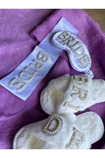 Store Pearl Mini Box Pearl Ornament Face Graduation Written Plush Slippers Satin Girdle and Eye Patch