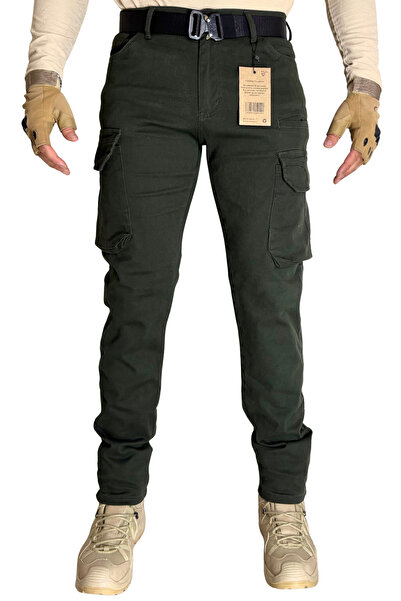 Polviton Khaki 214 Men's Cargo Pants Tactical Outdoor Combat with Pockets