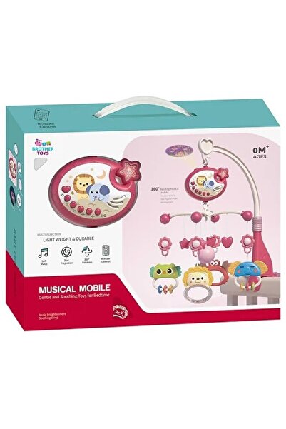 Brother Toys Tavana Yıldız Yansıtan Pilli Işıklı Müzikli Uzaktan Kumandalı Dönence Beşik Bebek 360° Dönebilir