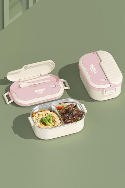 Mashotrend Yemek Kabı 2 Bölmeli (304 Paslanmaz Çelik) Tek Katlı Beslenme Kabı...