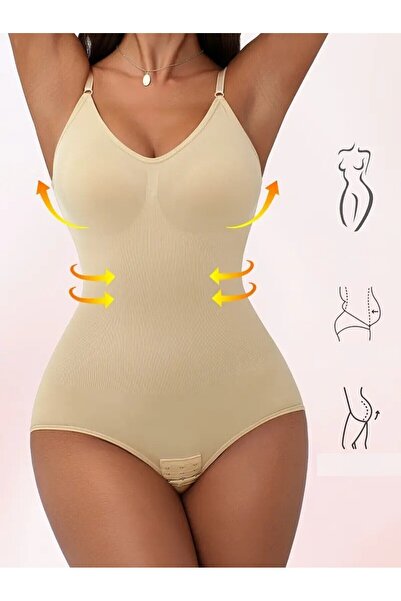 MİSTİRİK Mamey Örme Kumaş Yapılı Toparlayıcı Çıtçıtlı Spor Korse (ZIBIN) Ten Renk