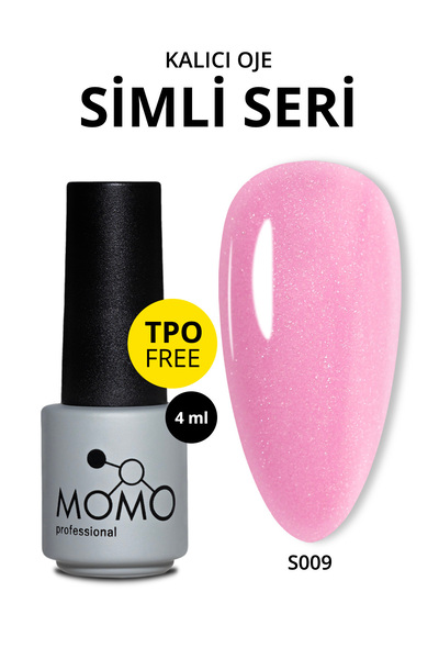 MOMO professional Kalıcı Oje S009 Simli Soğuk Pembe 4 ml, TPO- FREE