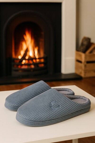 Moda Frato Velvet Men's House Slippers Soundproof Sole Wool Slippers