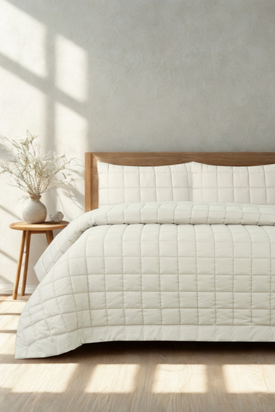 ZEBRACASA Alora Double Bedspread Set / Ecru