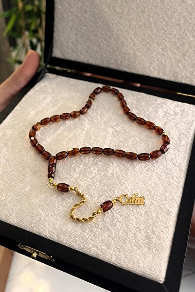 dergah tesbih Altın Püskül Bilek Boy Rus Damla Kehribar ( İsimli ) (Amber), (مسبحة قطرة كهريبار)