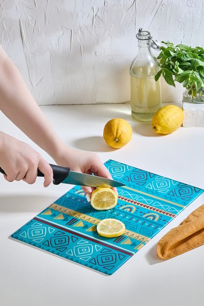 Lora Bianca African Glass Cutting Board - 25X35 - Heat Resistant Unbreakable Cutting Board