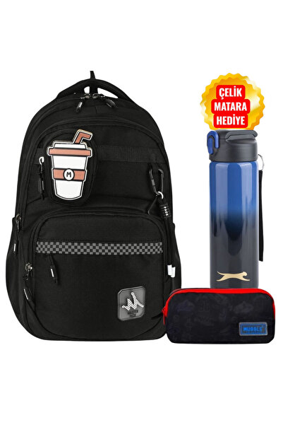 MASTER PACK School Bag, Double Compartment Pencil Case, Coin Wallet and Steel...