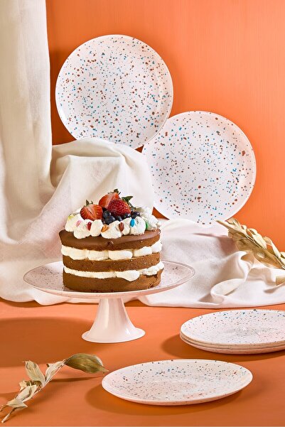 Lora Bianca Punti 7 Piece Cake/Cake/Dessert Presentation Plate Set