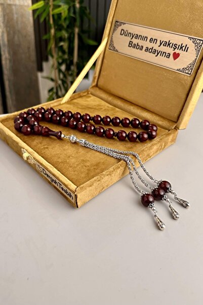 dergah tesbih Şahin Ağa Serisi Sıkma Kehribar Gümüş Tesbih