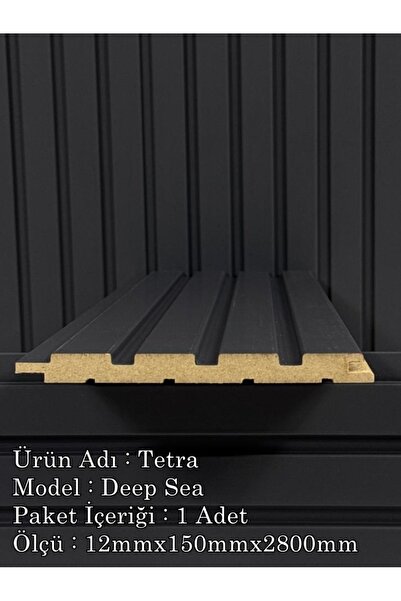 DOGGA PROFILE-PANEL Mdf Duvar Paneli ve Duvar Lambrisi ve Vestiyer Tv Ünistesi Dekoratif Paneli 15X280 (1 ADET) DEEP SEA
