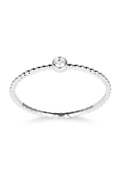 Sandra Ferretti Ring in 14K White Gold with 0.03 Carat Diamond