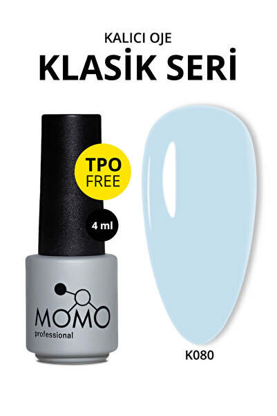 MOMO professional Kalıcı Oje K080, Uçuk Mavi, 4 ml