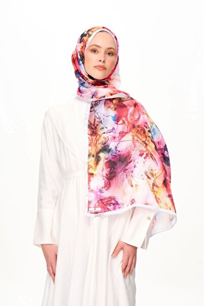 MOISCARF Flora Vibe Refined Jan Jan Patterned Shawl Pink Dream