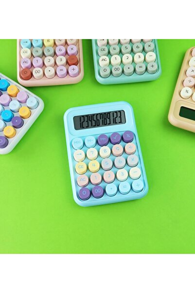 Gift Moda Renkli Retro Tuşlu Daktilo Hesap Makinesi