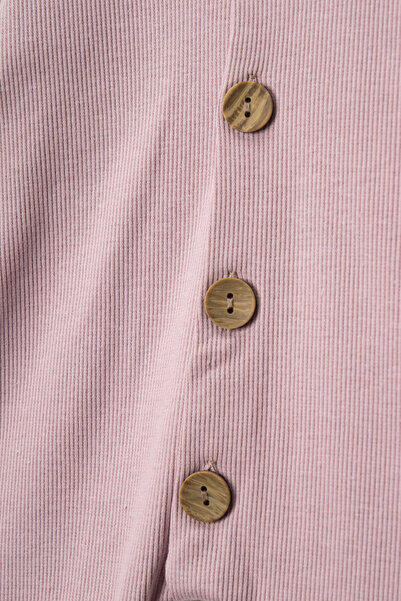 DIMPLE BABY Solid Color Buttoned Beret 2-Piece Jumpsuit Set