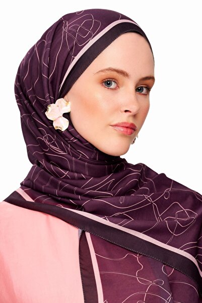 MOISCARF Vian Rose Superior Soft Desenli Şal Mor
