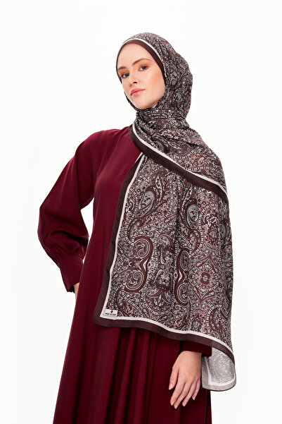 MOISCARF Pearl Palace Superior Soft Ethnic Patterned Shawl Bitter Burgundy